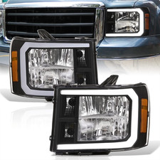 LED DRL Bar Tube Headlights Lamps Driving Light Assembly Pair Driverside Passeng
