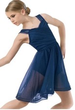 Weissman 10161 Big Picture Navy Mesh Lyrical Dance Costume Medium Child MC