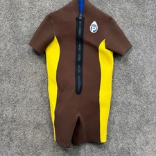 Vintage Parkway Reversible Wetsuit Shorty Brown Yellow Blue Orange Diving Suit