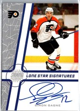 2002-03 Stadium Club Lone Star Signatures Blue Simon Gagne Auto #LS-SG