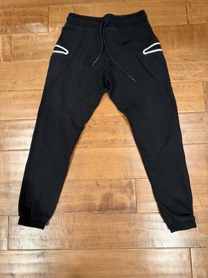 ASRV Pants Mens Black Small Joggers Sweatpants Technical Sportswear Zip Pockets