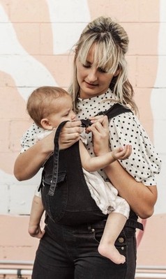 The Mumsie Overalls STYLE Sz 18 Black Denim Baby Maternity Womens Stretchy