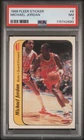 1986 FLEER STICKER #8 MICHAEL JORDAN ROOKIE RC PSA 7