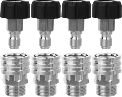 #ad #ad 8 Pcs Pressure Washer Adapter Kit M22 14Mm Male to 3 8quot; Quick Release Hose Conn $38.58