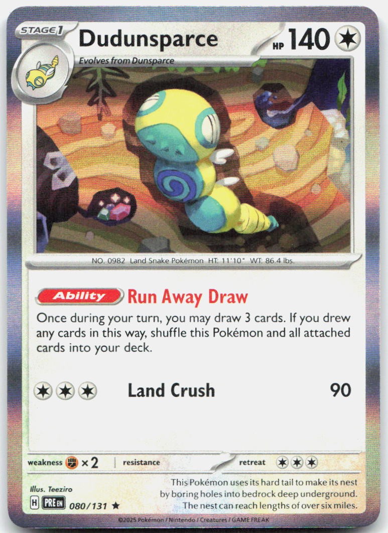 Dudunsparce 080/131 SV Prismatic Evolutions Holo R NM Pokémon — English