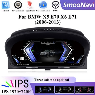 12.3'' Digital Instrument Cluster for BMW X5 E70 X6 E71 1:1 Recover Plug and Play