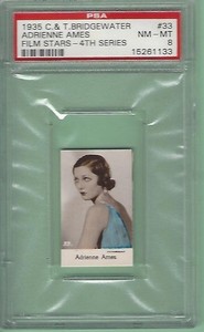 1935 C & T BRIDGEWATER ADRIENNE AMES FILM STAR 4TH SERIES IN COLOR PSA 8 NM-MT