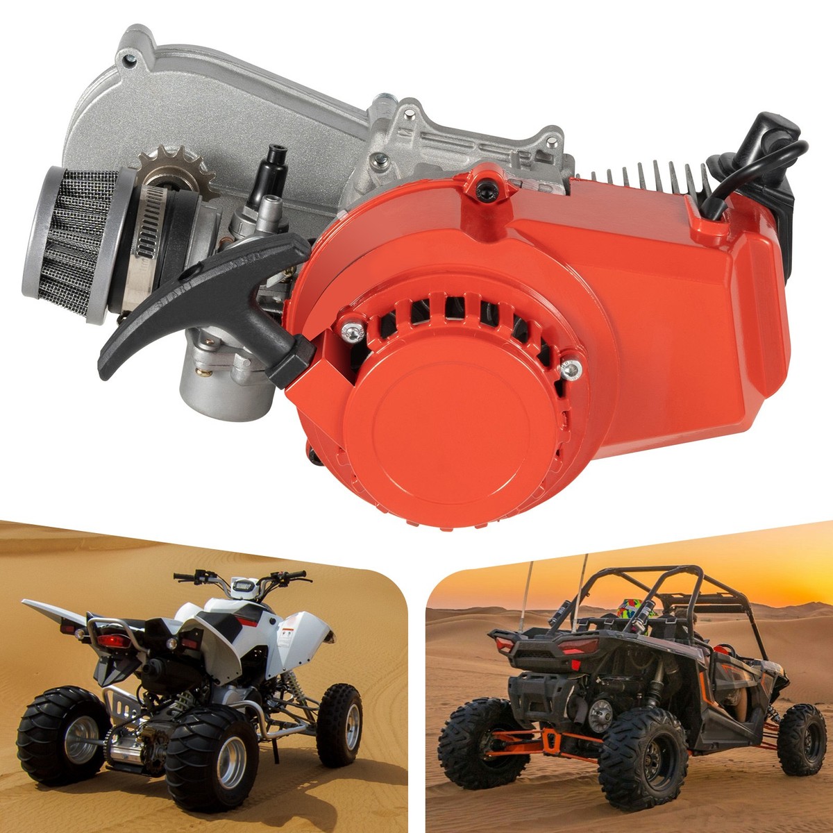 Kit Moteur Complet 49cc 2 Temps – Portable, Monocylindre, à Tirette, Neuf