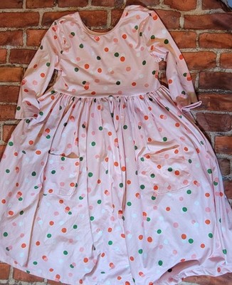 Mila & Rose Girls Polka Dot Dress Sz 7/8 7 8 Pink Pockets