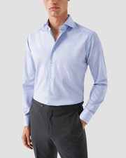 ETON Light Blue Shirt Wide Spread Luxury Cotton Super Slim Wrinkle Free 37 14.5