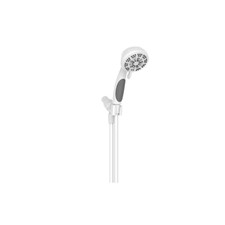6-Spray Patterns with 1.8 GPM 3.8 In. Tub Wall Mount Handheld Shower Head in Whi