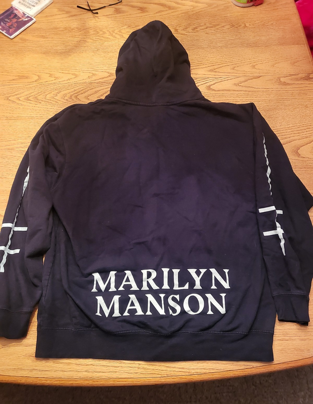 Vintage Y2K Double Cross Marilyn Manson Black Full Zip Hoodie Large missing tag