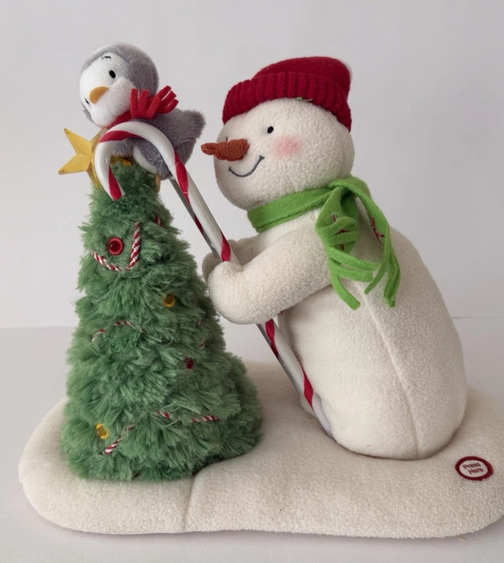 Hallmark Jingle Pals 2010 Plush Trimming the Tree Animated Singing Snowman WORKS