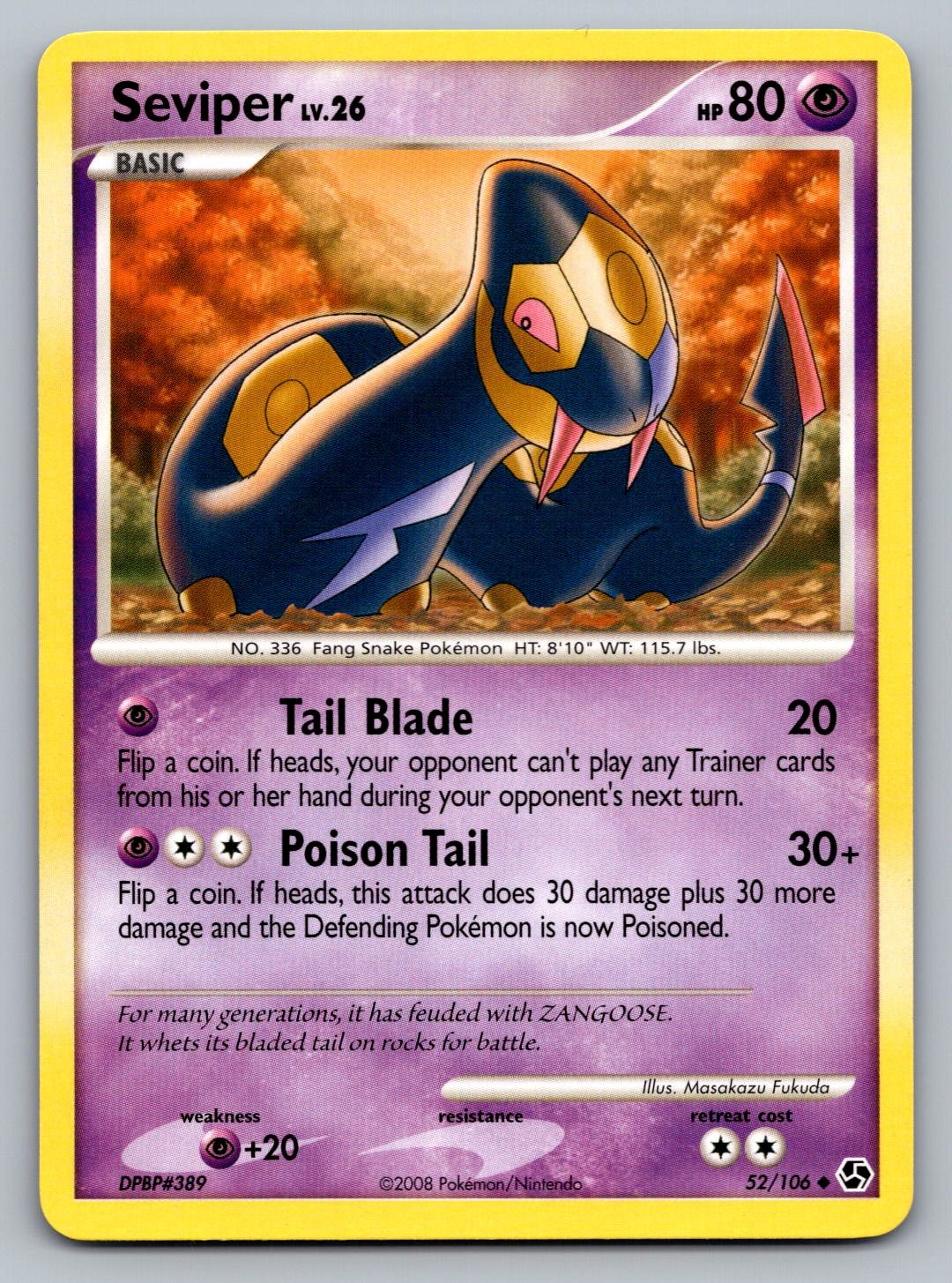 Pokemon TCG Great Encounters Seviper 52/106