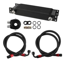 Universal 13-Row 10AN Engine Transmission Oil Cooler Filter Adapter Hose Kit