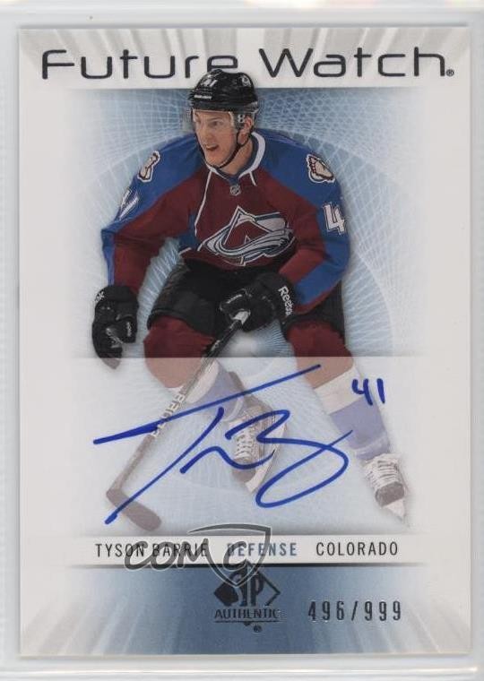 2012-13 SP Authentic Future Watch 496/999 Tyson Barrie #215 Rookie Auto RC 4f5