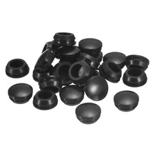 25Pcs Silicone Plugs, Rubber Round Hole Plugs for 14-15mm Hole, Black