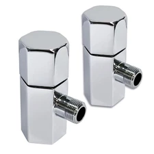 1/2"x3/8" Angle Stop Valves 2-Pack Chrome 1/4-Turn Shut-Off Valve