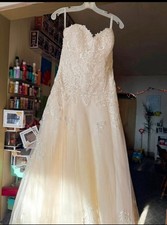 David’s bridal Size 10 Petite Wedding Dress Vintage Color