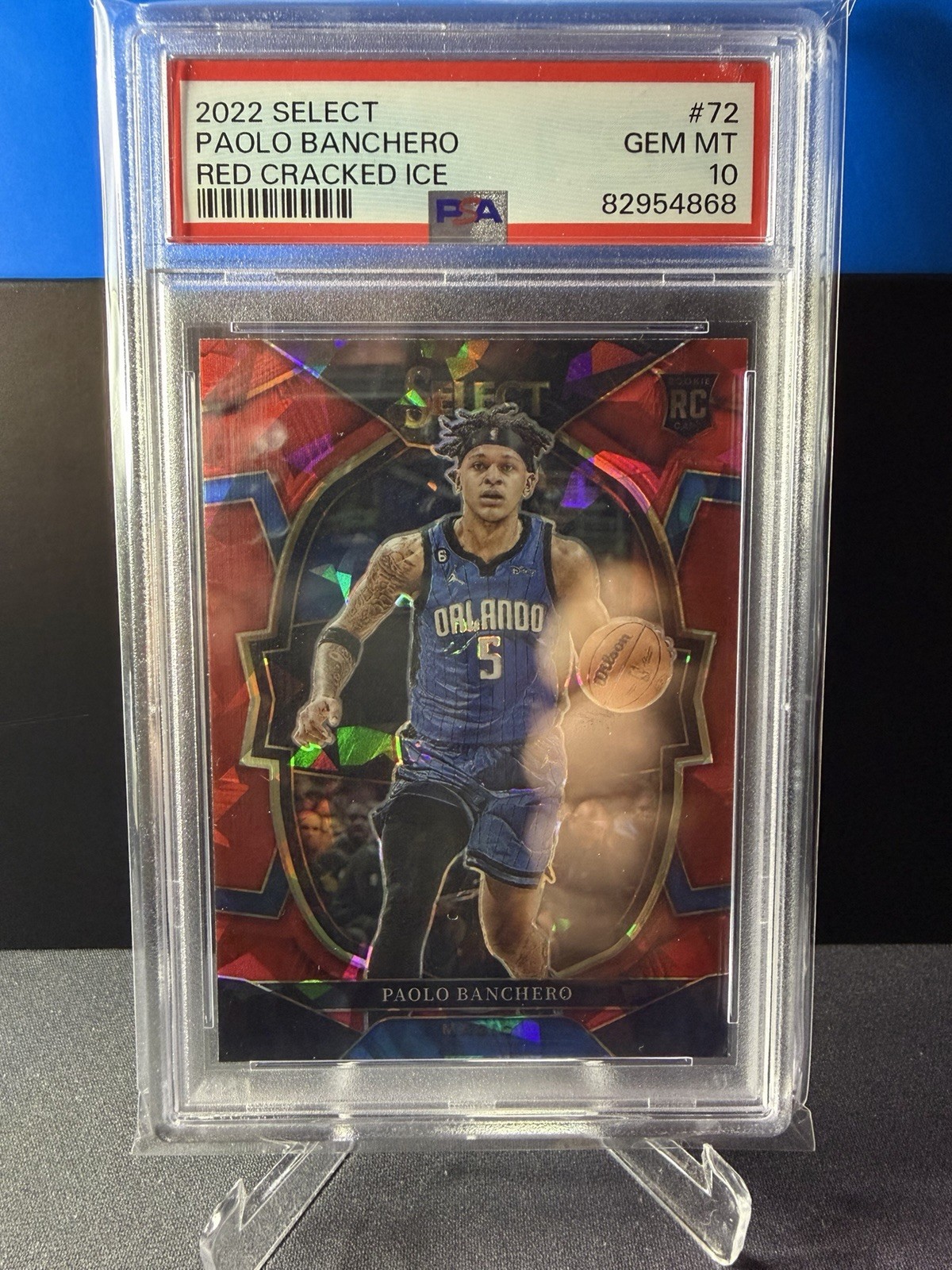 2022 Panini Select #72 Paolo Banchero Red Cracked Ice PSA 10