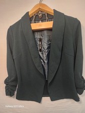 Lock and Love Women's Green   3/4 Sleeve Blazer with Open Front Size Large