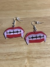 Vampire Fangs Lips Earrings Halloween Costume Jewelry E161