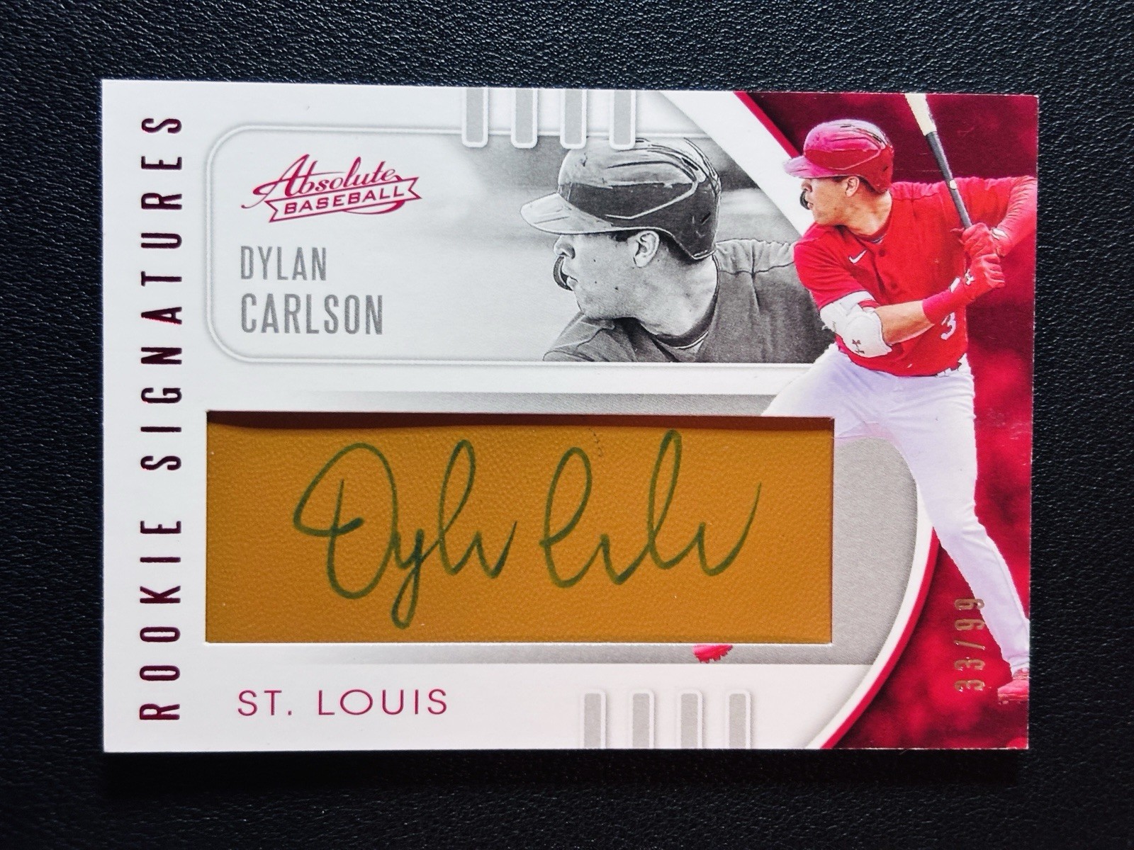 Dylan Carlson 2021 Panini Absolute Rookie Signatures #126 Leather /99 Auto
