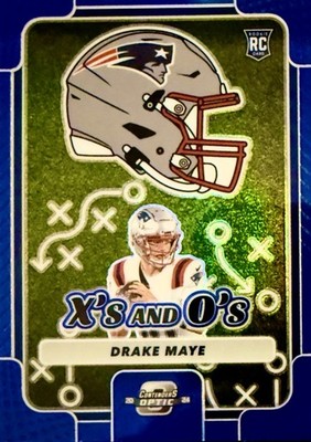 DRAKE MAYE 2024 CONTENDERS OPTIC X'S AND O'S BLUE /99 PATRIOTS