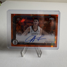 Topps Chrome Sapphire Orange Geometric RC AUTO Egor Demin Brooklyn Nets 15/25