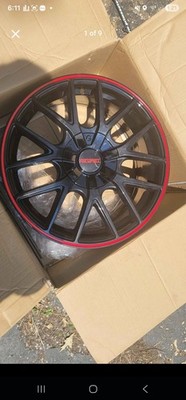 Set of 4 Touren TR60 205 45 R17 Rims - Matte black and red
