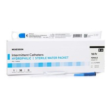 Urethral Catheter McKesson Straight Tip Hydrophilic Coated PVC 10 Fr. 8 Inch Len