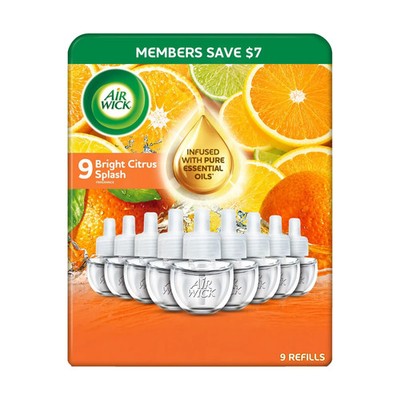 Air Wick Scented Oil Air Freshener, Bright Citrus, 9 refills