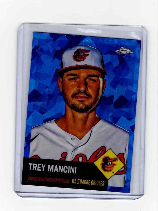Trey Mancini 2022 Topps Chrome Platinum #/100 Blue Atomic Refractor Orioles Card