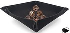 Weighty Zinc Alloy Antique Copper Black Pips Dice w/Pouch + Dice Rolling Tray — photo 1