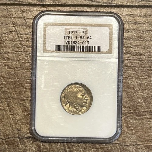 1913 Type 1 Buffalo Nickel 5C NGC MS 64