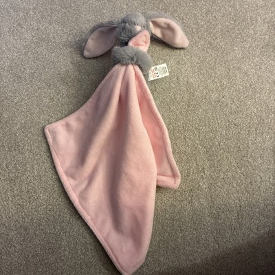 TJM grau & rosa Hase Kaninchen Plüsch Tröster Stofftier reine Babydecke Schnuller 