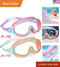 2 Pack Kids Swim Goggles for 3-15 UV Protection Anti-Fog Pool Water Swimming ...