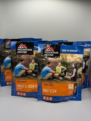 Mountain House Freeze Dried Single Serve Meal Lot Of 8 Assortment Beef Lasagna