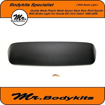 Spoon Style Rear Spoiler without Brake Light (Plastic) For Honda