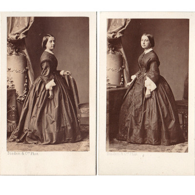 Zwei Profile desselben Mädchens von Disderi & Cie Paris um 1860 Foto CDV