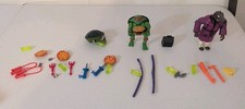 1992 TMNT Mutatin Lot Mike Raph Leo Don Splinter & April Accessories 
