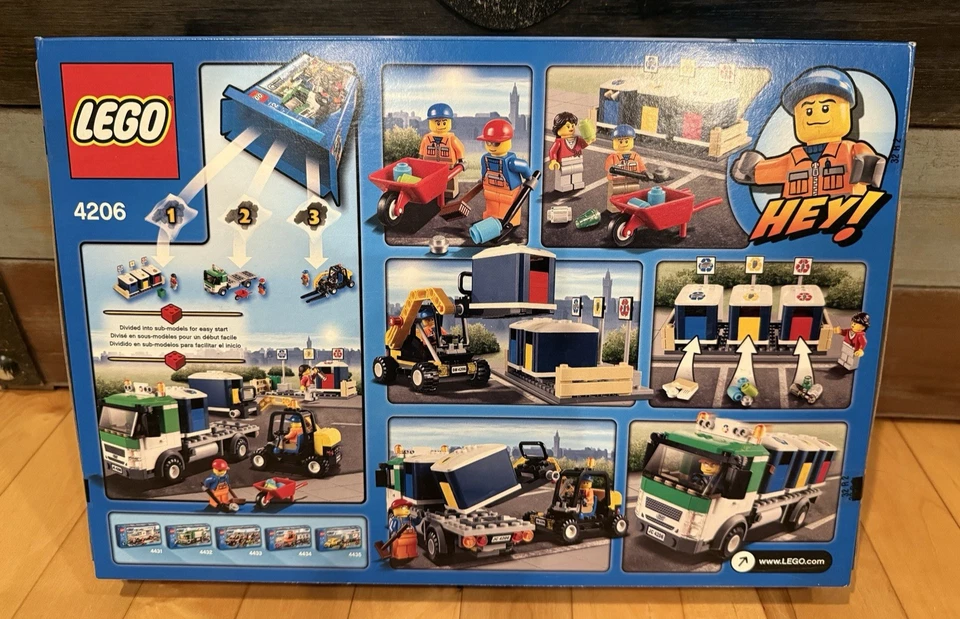 Nuevo Lego City 4206 2012 camión de basura reciclado carretilla elevadora juego de construcción Foto 2 de 2