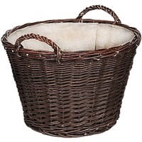 Weidenkorb Gartenkorb Obstkorb Erntekorb Kartoffelkorb Mit Jute Ø 40 X 27 Cm