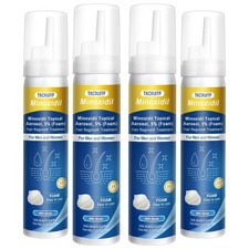 4 Packs Minoxidil Foam, 5 Minoxidil for Men and Women, Infused with Biotin, Hai