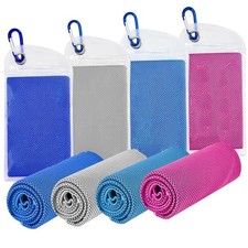 Cooling Towels 4 Pack,Breathable Ice Towels for Neck and Face,Hot Weather,colors
