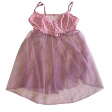 NEW Victoria s Secret sheer lace dusty rose pink negligee nightgown size small