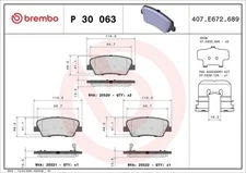 Brake Pad Set, Disc Brake Brembo P30063