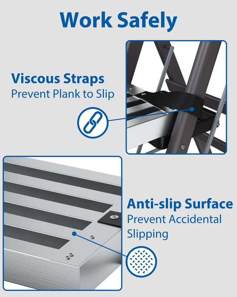 Tablón telescópico de aluminio tablón de trabajo 6-15 pies 440 lb capacidad andamio tablón Foto 3 de 4