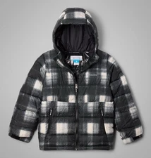 Columbia Youth Pike Lake II Printed Hooded Jacket Chalk Omblur Tonal Large NWT