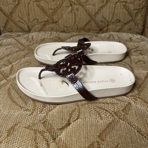 Sandalia Tory Burch Miller Cloud Cuero Ciruela Crema 8 - Imagen 4 de 6